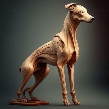 3D model Whippet dog (STL)